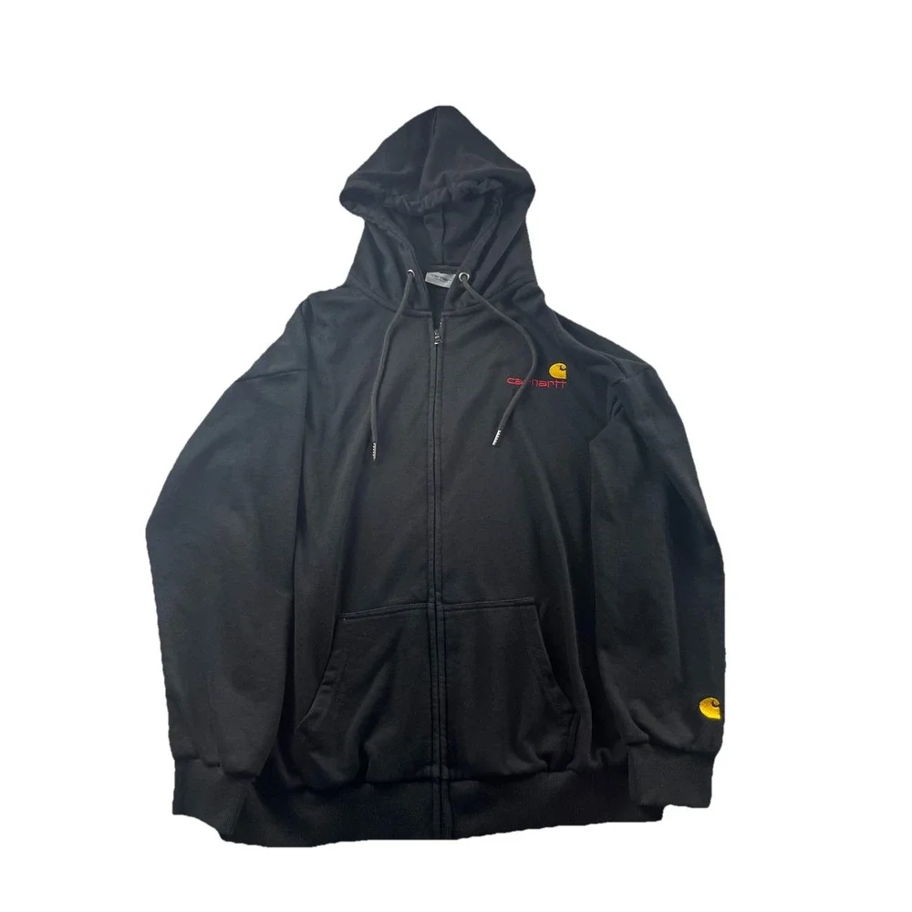 Carhartt Work In‎ Progress Chase Zip Up Hoodie Black Full Zip Mens XL